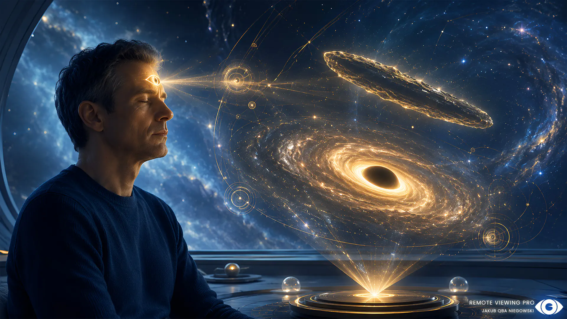 Cosmic illustration of remote viewing comets, black holes and anomalies