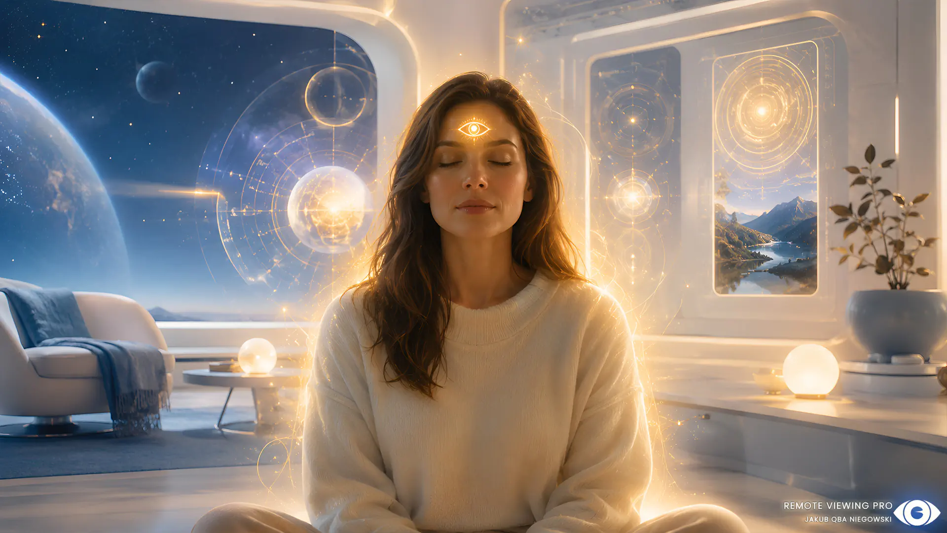 Illustration of remote viewing for self-insight and wellbeing
