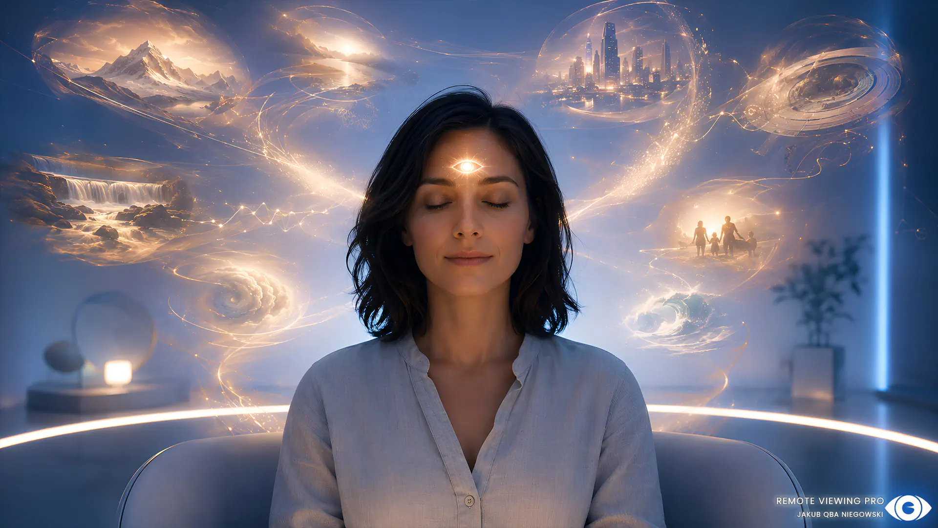 Illustration of what happens during a remote viewing session